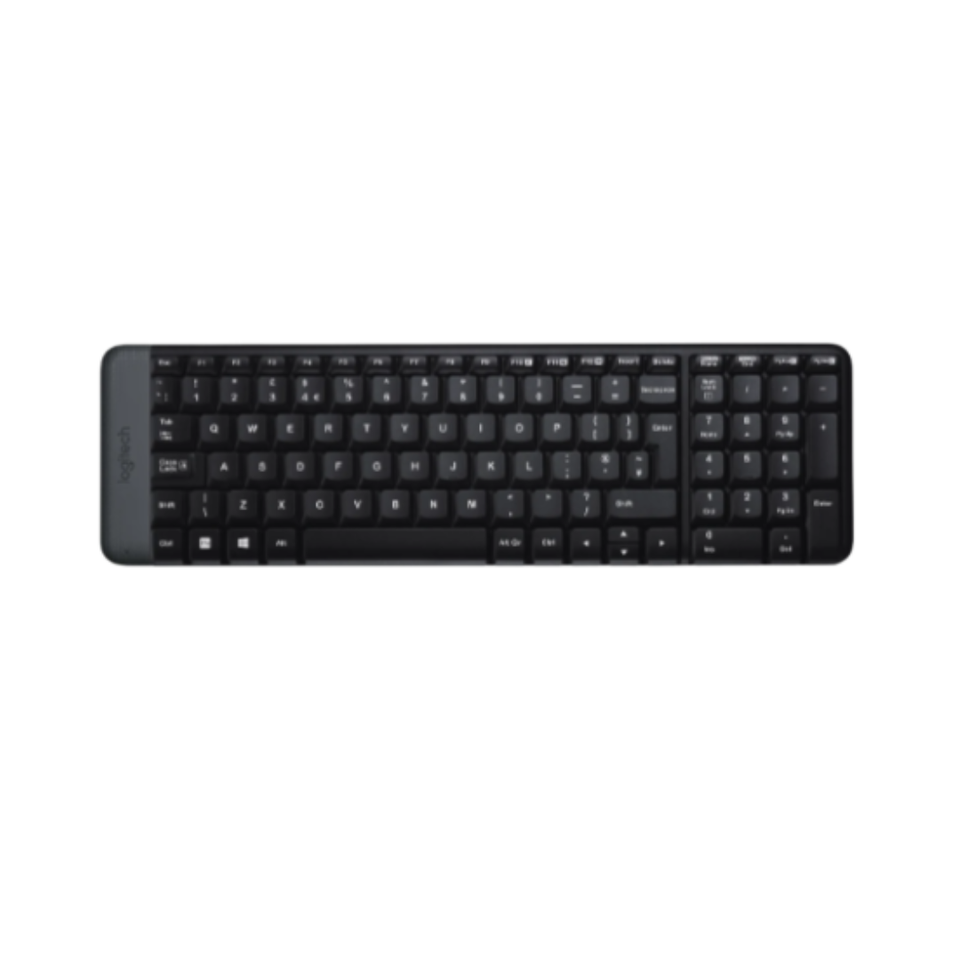Black keyboard on a white background